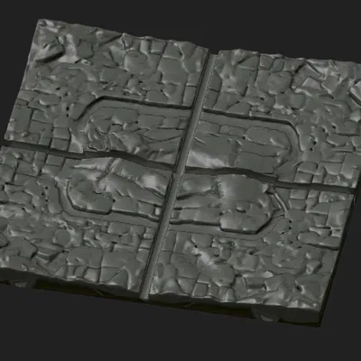 Gạch nền giả đá 28mm - Địa hình sa bàn TTRPG in 3D siêu nhanh