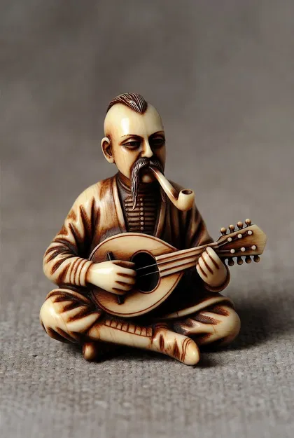 Mô hình tượng chiến binh Kozak chơi đàn Mandolin phong cách nghệ thuật - Image 1