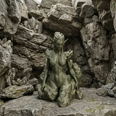 Tượng Elf Hộ Vệ Đá - Mô hình Fantasy