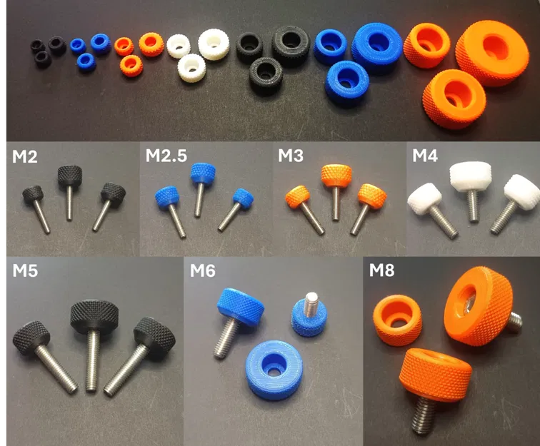 Bộ sưu tập núm vặn cho ốc lục giác chìm M2.5 đến M8 - Image 1