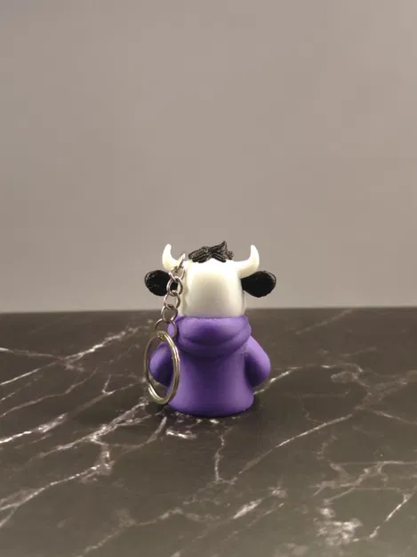 Móc khóa chú bò mặc áo Hoodie dễ thương - File in 3D cực chất - Image 3