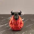 Mô hình móc khóa 3D chú bò mặc áo Hoodie cực chất - Thumbnail 1