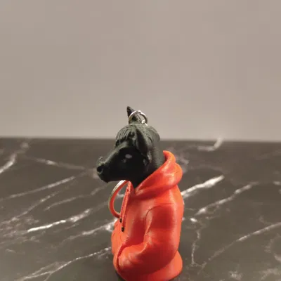 Mô hình móc khóa 3D chú bò mặc áo Hoodie cực chất