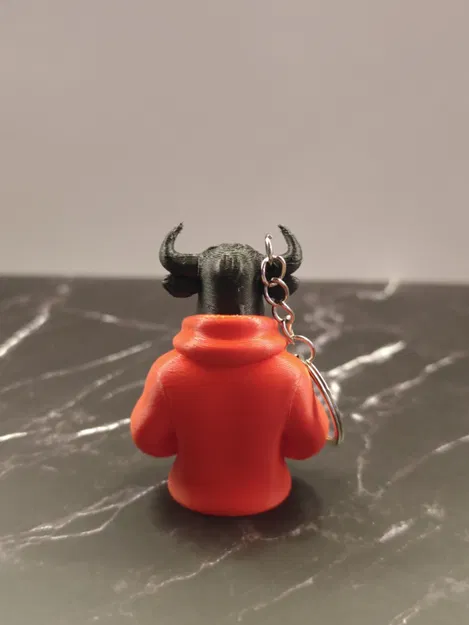 Mô hình móc khóa 3D chú bò mặc áo Hoodie cực chất - Image 3