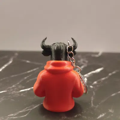 Mô hình móc khóa 3D chú bò mặc áo Hoodie cực chất