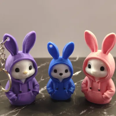 Mô hình chú thỏ mặc áo Hoodie (Bunny with hoodie) dễ thương