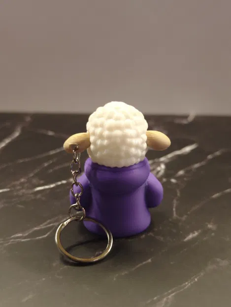 Móc khóa Cừu mặc áo Hoodie (Sheep with hoodie) - Mô hình 3D dễ thương - Image 3