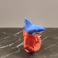Mẫu in 3D móc khóa cá mập mặc áo hoodie (Shark with hoodie) siêu dễ thương - Thumbnail 1