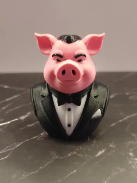 Mô hình tượng heo diện Tuxedo (Pig Bust) trang trí độc đáo - Image 1