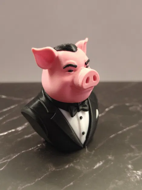 Mô hình tượng heo diện Tuxedo (Pig Bust) trang trí độc đáo - Image 2