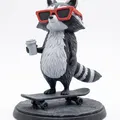 Cool Racoon - Chú gấu mèo trượt ván cực chất - Thumbnail 1