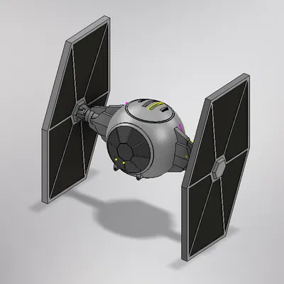 Mô hình tàu chiến TIE Fighter từ Star Wars (Thiết kế 3D liền khối)