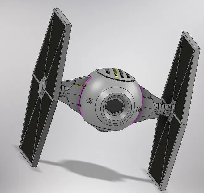 Mô hình tàu chiến TIE Fighter từ Star Wars (Thiết kế 3D liền khối) - Image 2