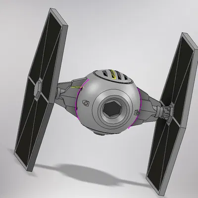Mô hình tàu chiến TIE Fighter từ Star Wars (Thiết kế 3D liền khối)