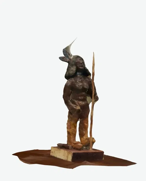 Mô hình điêu khắc chiến binh thổ dân 3D nghệ thuật - Image 1