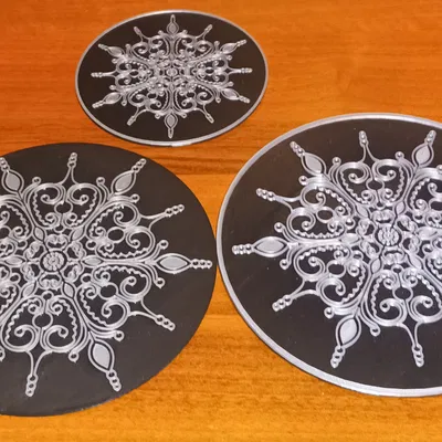 Đế lót ly hình bông tuyết (Snowflake Coaster)