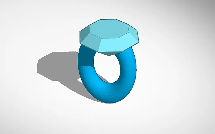 Mô hình nhẫn đính đá Gem Ring - Mẫu in 3D đẹp và nhanh chóng - Image 1
