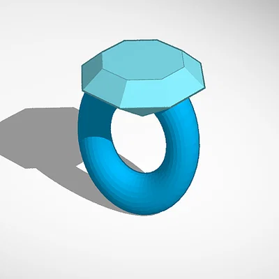 Mô hình nhẫn đính đá Gem Ring - Mẫu in 3D đẹp và nhanh chóng