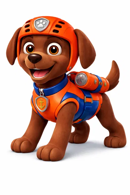 Mô hình 3D chú chó cứu hộ Zuma từ phim Paw Patrol - Image 1