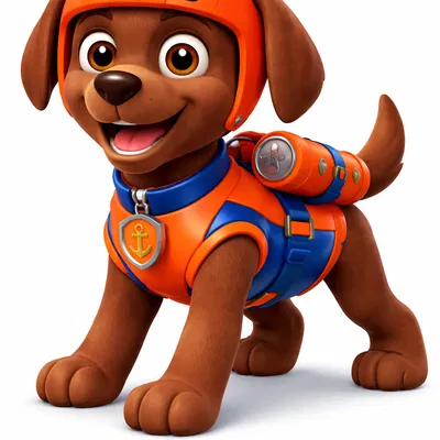 Mô hình 3D chú chó cứu hộ Zuma từ phim Paw Patrol