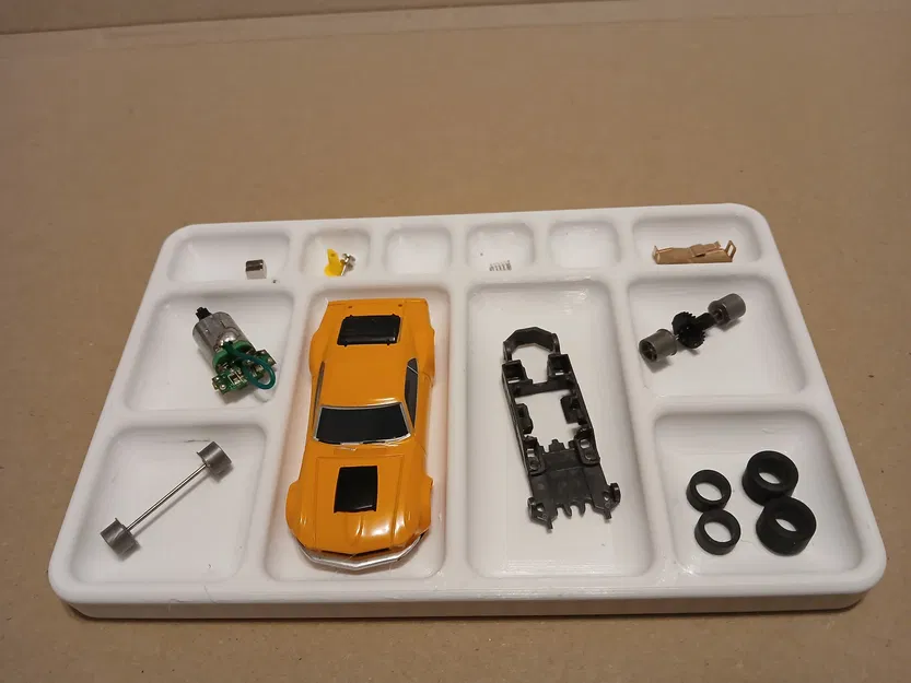 Khay đựng linh kiện thiết kế theo xe đua slot car 1/64 - Image 1