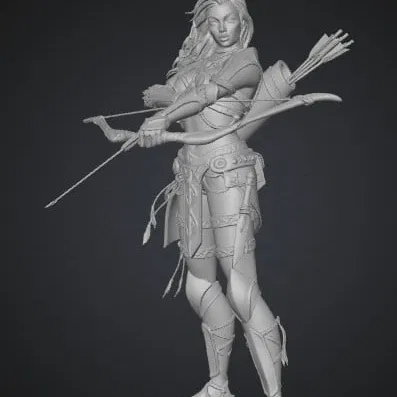 Mô hình 3D nữ cung thủ Ironwood Huntress cực chất cho game thủ