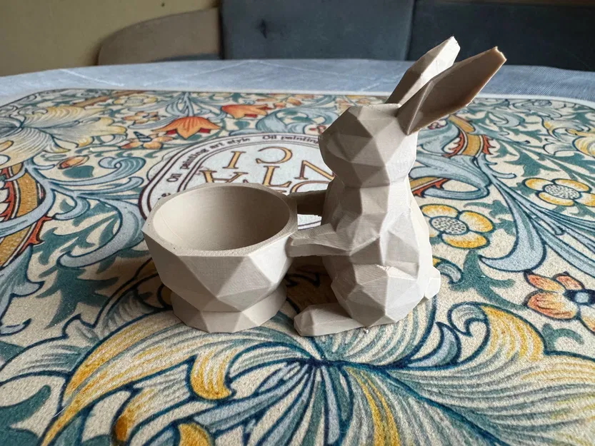 Đế giữ trứng hình chú thỏ Low Poly cho lễ Phục sinh - Image 2