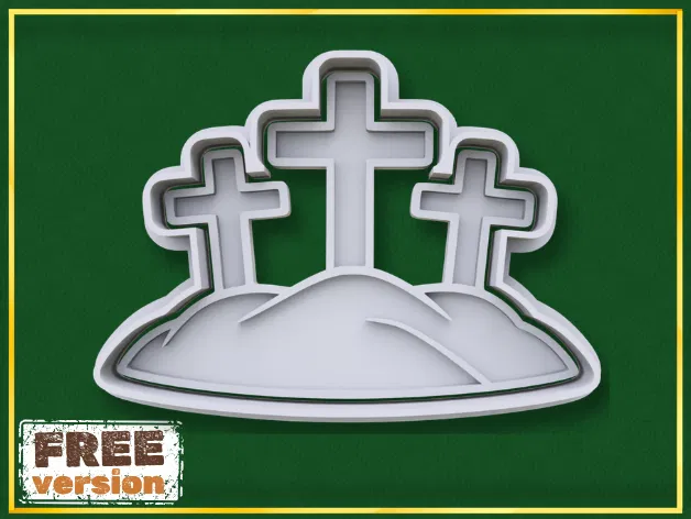 Khuôn cắt bánh quy hình Thánh giá trên đồi (Easter Story Cross on the Hill) - Image 1
