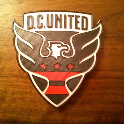 Mô hình logo D.C. United 3D in nhiều màu làm lót ly hoặc trang trí