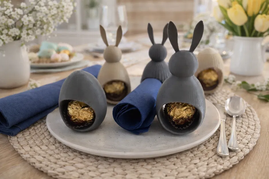 Bộ vòng giữ khăn ăn và hộp kẹo trang trí bàn tiệc Phục Sinh - Image 1