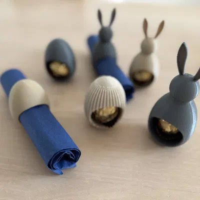 Bộ vòng giữ khăn ăn và hộp kẹo trang trí bàn tiệc Phục Sinh