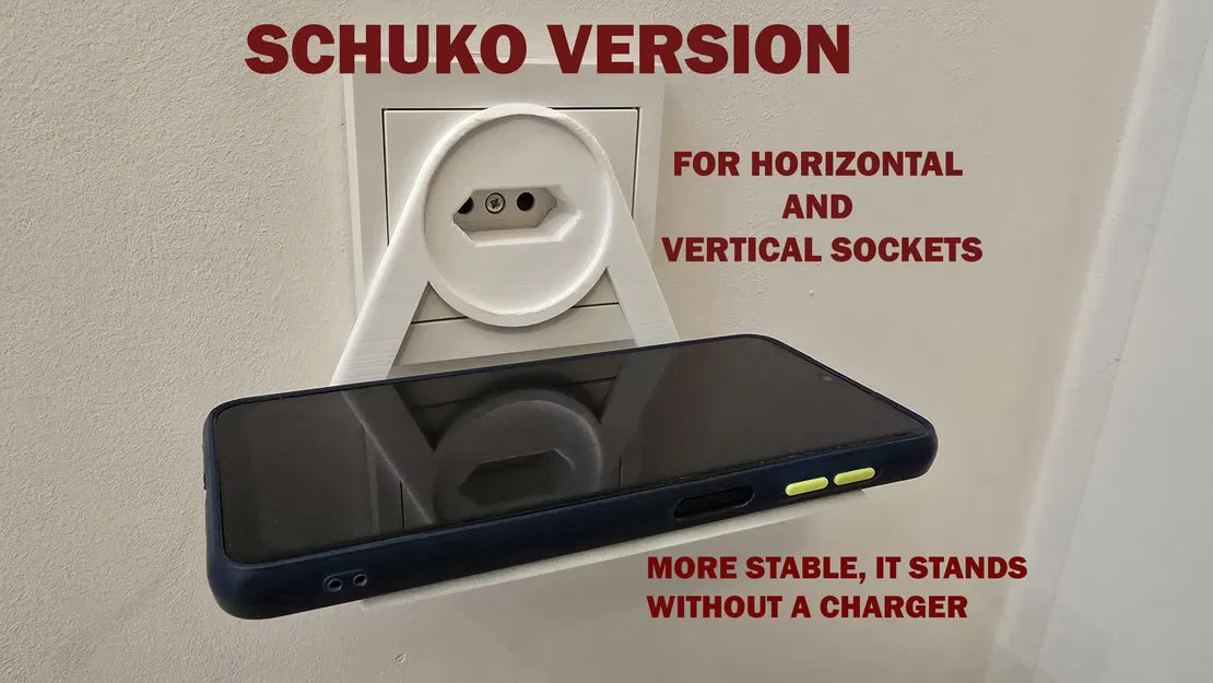 Giá đỡ điện thoại gắn ổ cắm Schuko - Image 1