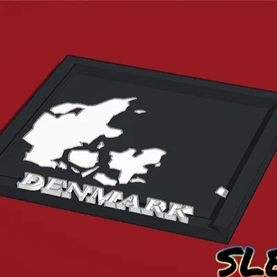 Mô hình trang trí bản đồ Đan Mạch (LIL DENMARK) in 3D đẹp mắt
