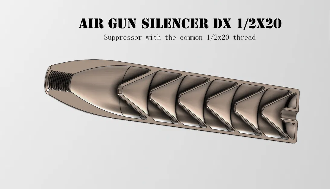 Ống giảm thanh Air Gun Silencer Dx 1/2x20 - Image 1