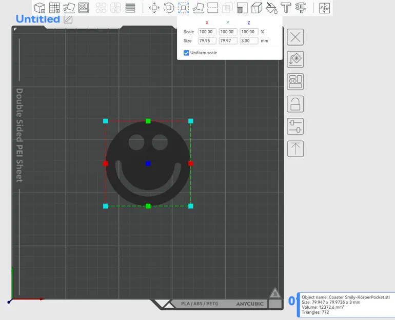 Miếng lót ly hình mặt cười (Coaster Smily) in 3D siêu đáng yêu - Image 1