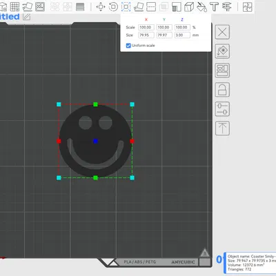 Miếng lót ly hình mặt cười (Coaster Smily) in 3D siêu đáng yêu
