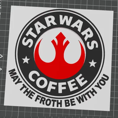 Mô hình trang trí 3D Star Wars Rebel Coffee độc đáo