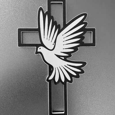 Mô hình 3D Thánh giá và chim bồ câu hòa bình trang trí tinh tế