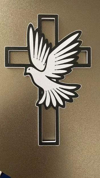 Mô hình 3D Thánh giá và chim bồ câu hòa bình trang trí tinh tế - Image 2