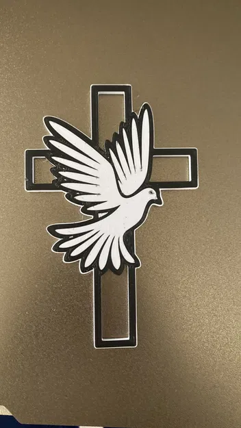 Mô hình 3D Thánh giá và chim bồ câu hòa bình trang trí tinh tế - Image 3