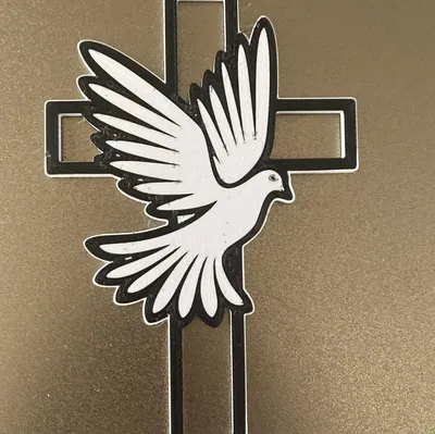 Mô hình 3D Thánh giá và chim bồ câu hòa bình trang trí tinh tế