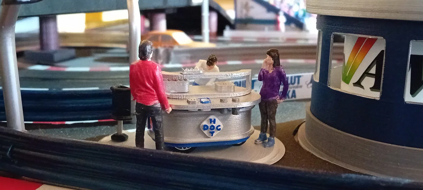 Mô hình xe bán Hot Dog cho sa bàn và đường đua slotcar - Image 1