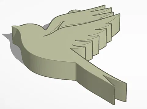 Móc khóa hình chú chim đang bay (Flying bird keychain) in 3D - Image 1