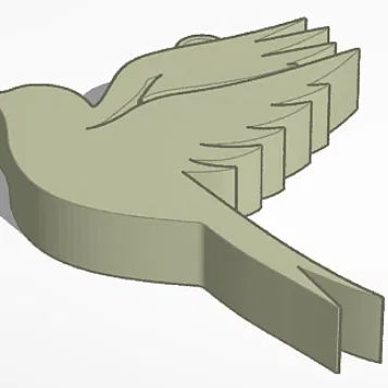 Móc khóa hình chú chim đang bay (Flying bird keychain) in 3D