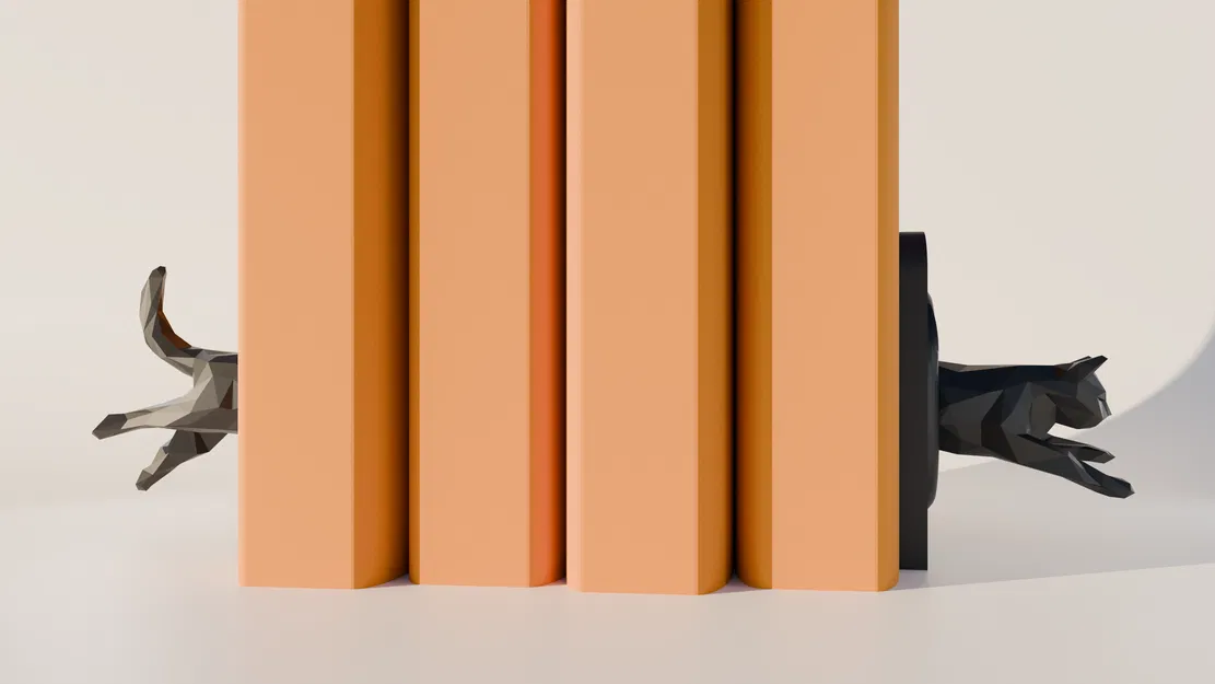 Chặn Sách Mèo Low Poly Xuyên Cổng - Image 2