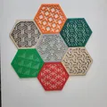 Bộ sưu tập đế lót ly hình lục giác (Coaster Collection) in 3D độc đáo - Thumbnail 3