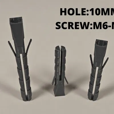 Tắc kê nhựa chịu lực (10mm) | Dùng cho vít M6-M8