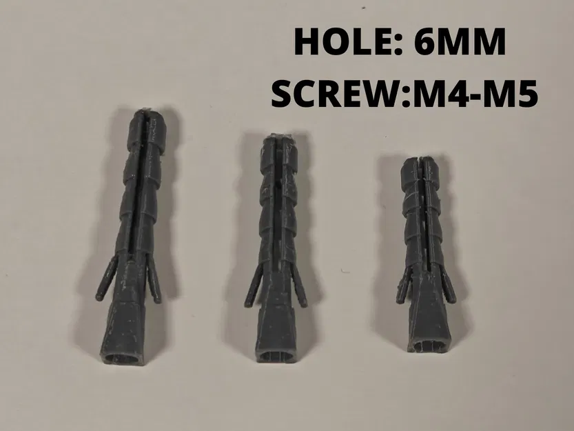 Tắc Kê Nở (6mm) | Cho Ốc Vít M4-M5 | 5 Kích Thước - Image 1