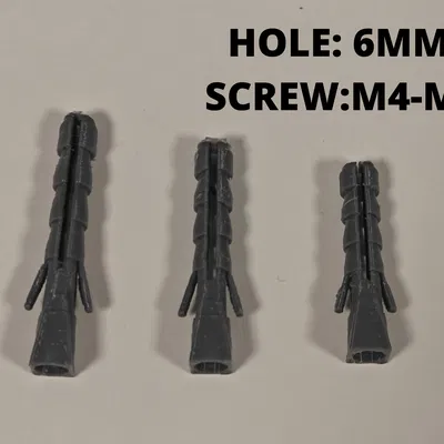 Tắc Kê Nở (6mm) | Cho Ốc Vít M4-M5 | 5 Kích Thước