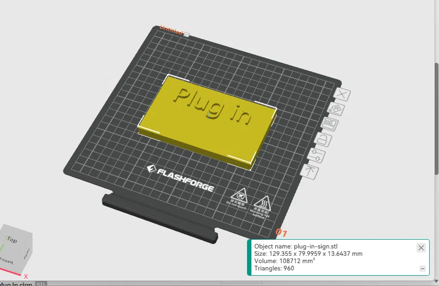 Biển báo nhắc nhở cắm điện (Plug-in Sign) 3D in đơn giản - Image 1